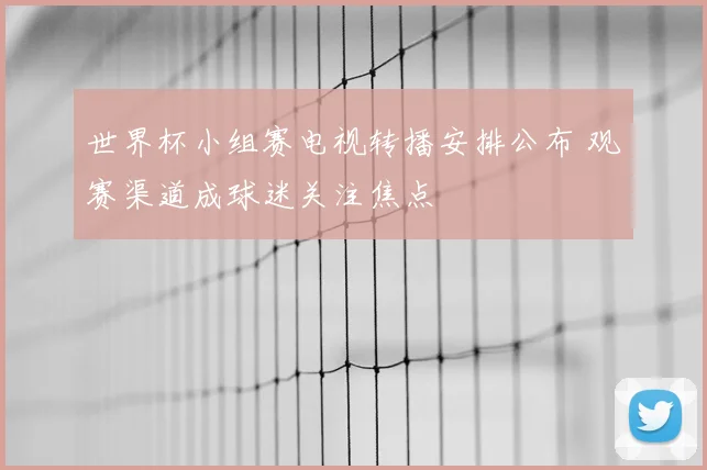 世界杯小组赛电视转播安排公布 观赛渠道成球迷关注焦点